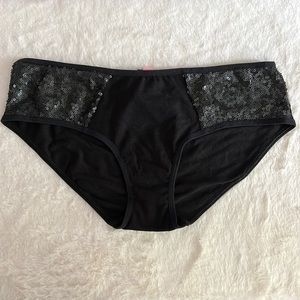 Victoria’s Secret sequin hipster panty Black NWT Small